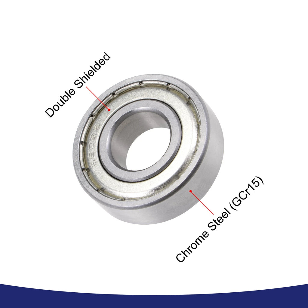 Set of 2 6202ZZ Ball Bearings for Universal Applications (15x35x11mm)