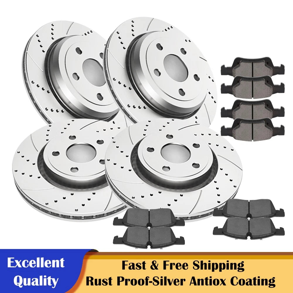 Drilled Brake Rotors and Pads for Dodge Durango/Grand Cherokee (2011–2021)