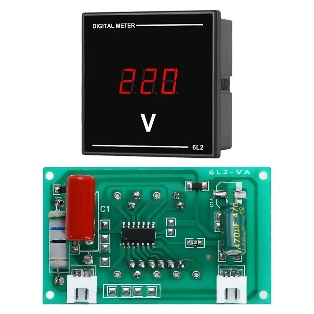 6L2 Digital LED Ammeter AC 50-500V Voltage Display Meter for Single Phase