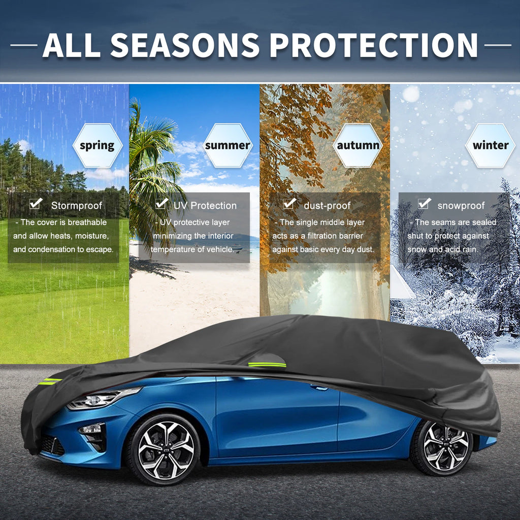 Waterproof Car Cover 222D-PU for KIA Cee'd II/III (2012–2021) with Zipper