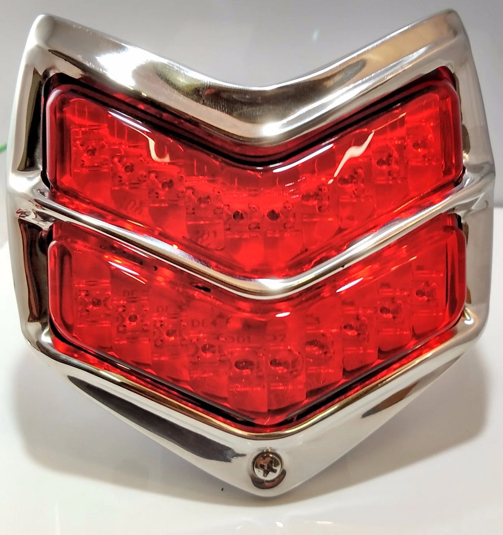 LED Tail Lights Pair with Stainless Steel Rim for 1940 Ford (Turn Brake)