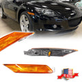 2X OE-Style Amber Lens Front Side Marker Lights for Mazda RX-8 (2004–2008)