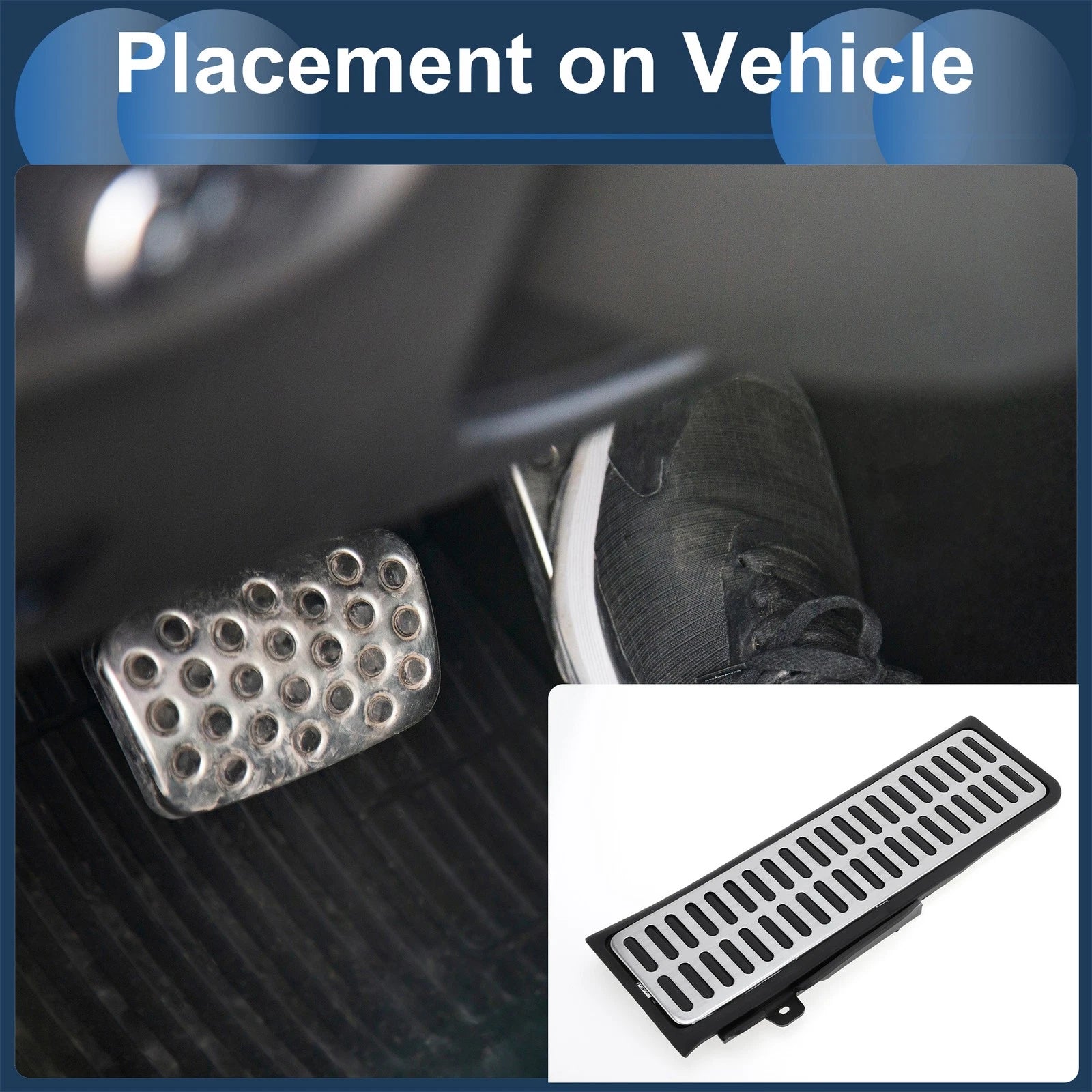 1 Pc Footrest Pedal Cover for Volkswagen Jetta  Silver Tone