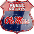 12" x 12" Ole Miss Rebel Nation Route Sign Metal