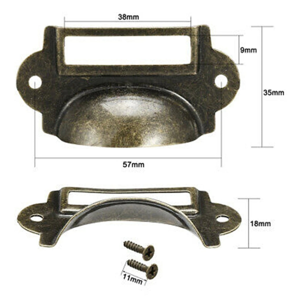 Set of 10 Antique Drawer Pull Handles for Cabinets