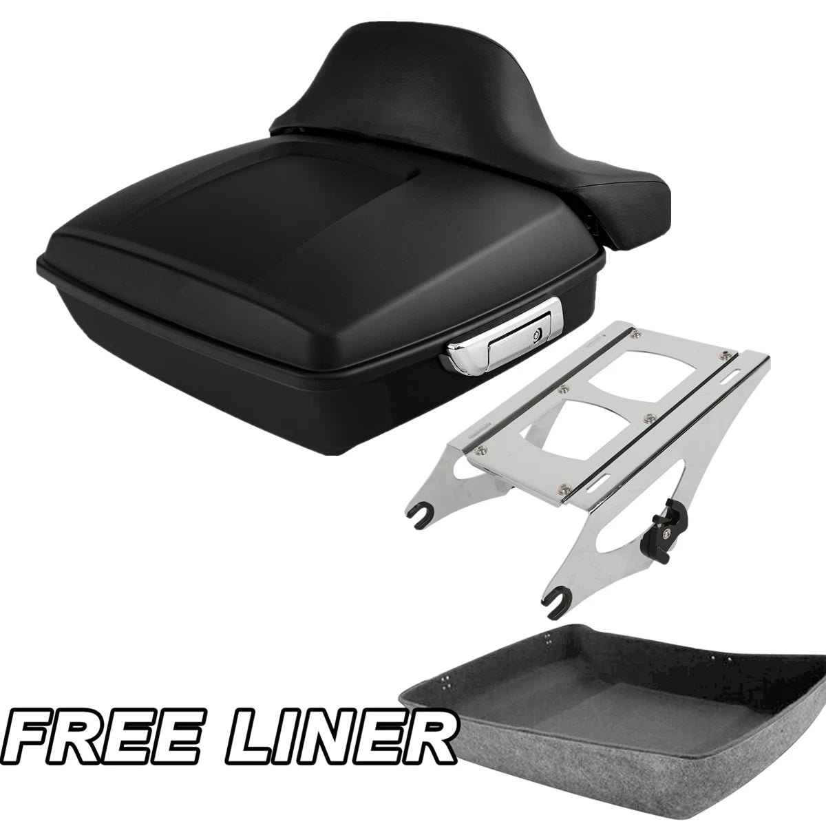 Matt Chopped Trunk Backrest Mount Rack for Harley Road Glide (2014–2023)