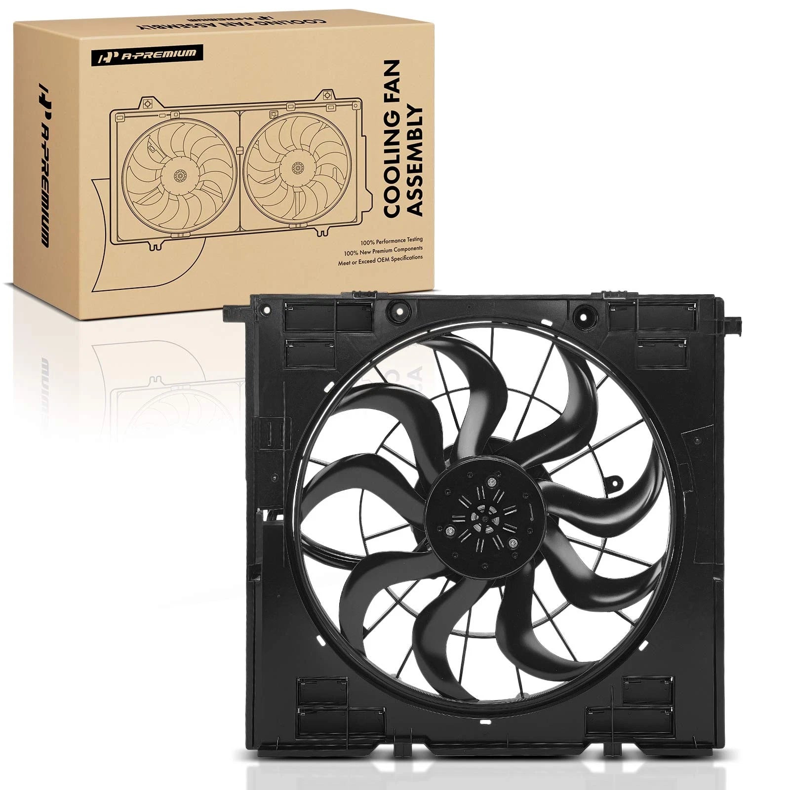 Cooling Fan Assembly with Shroud for BMW G05 X5 (2019–2023) G06 X6 (2020–2022)