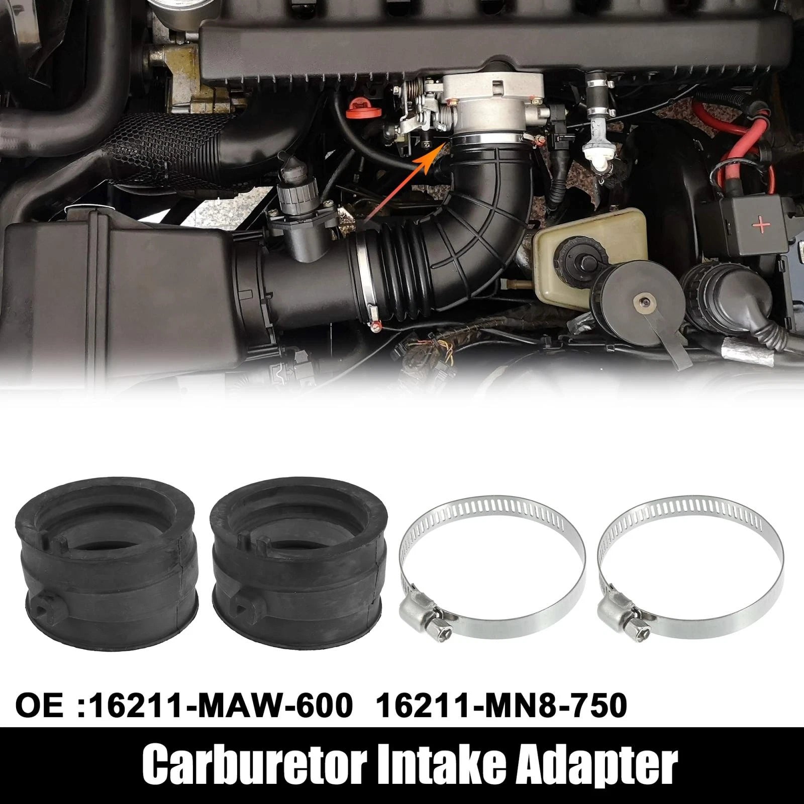 2X Carburetor Manifold Boots Adapter 16211-MN8-750 for Honda VT600 750 (1988–1990)