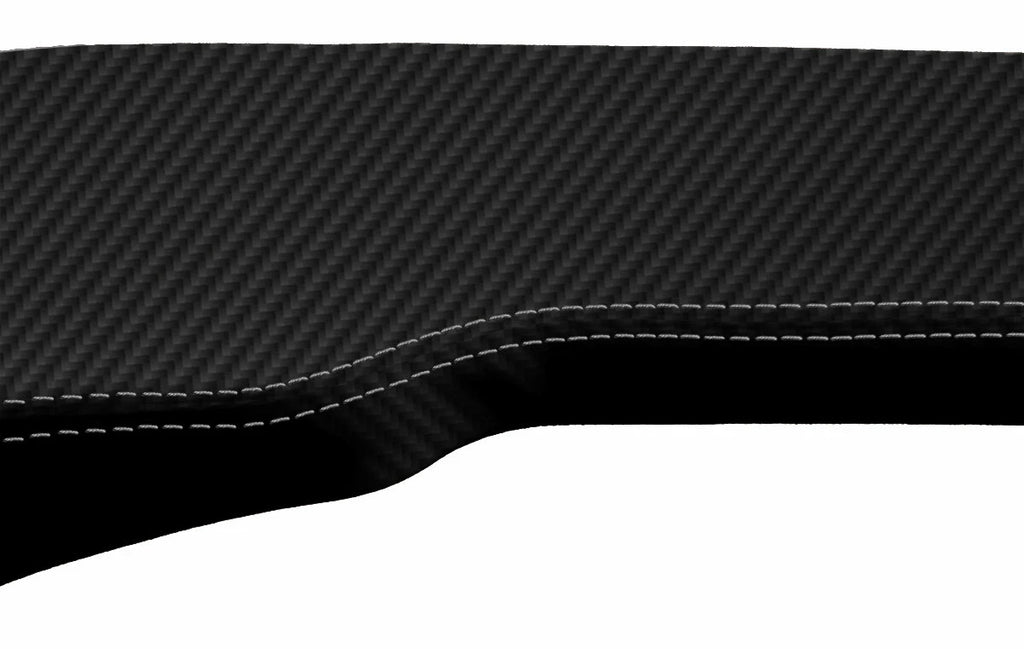 Console Lid Bench Seat Cover for Toyota Tacoma (2001–2004) Carbon Fiber Gray Stitch