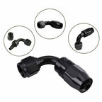 2X AN6 90 Degree Hose End Fitting for PTFE Fuel/Oil/Gas Hose Line (Black)