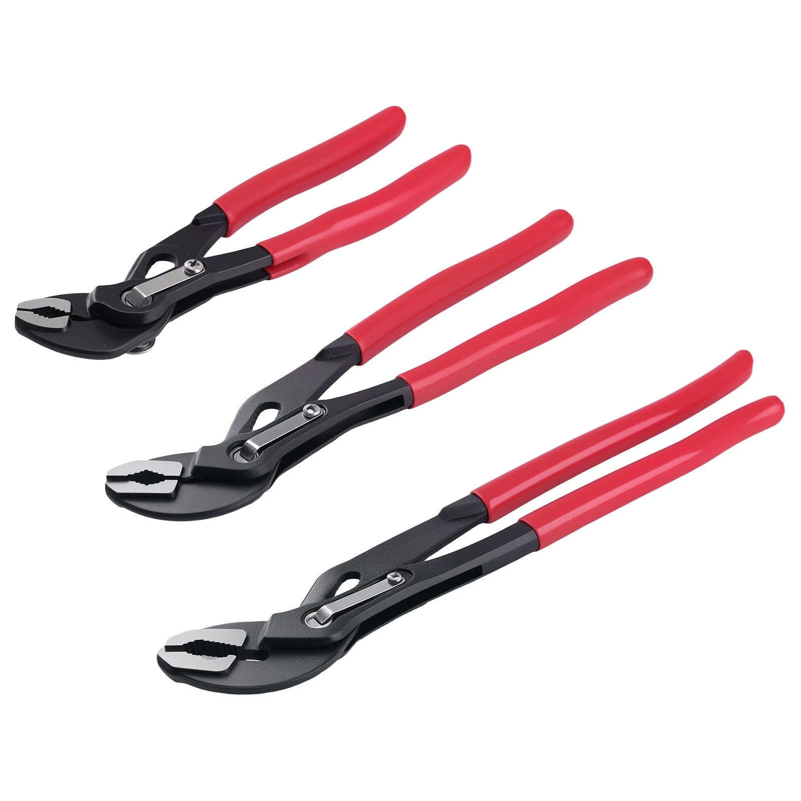 Set of 3 Water Pump Pliers 7" 10" 12" Carbon Steel Self-Locking