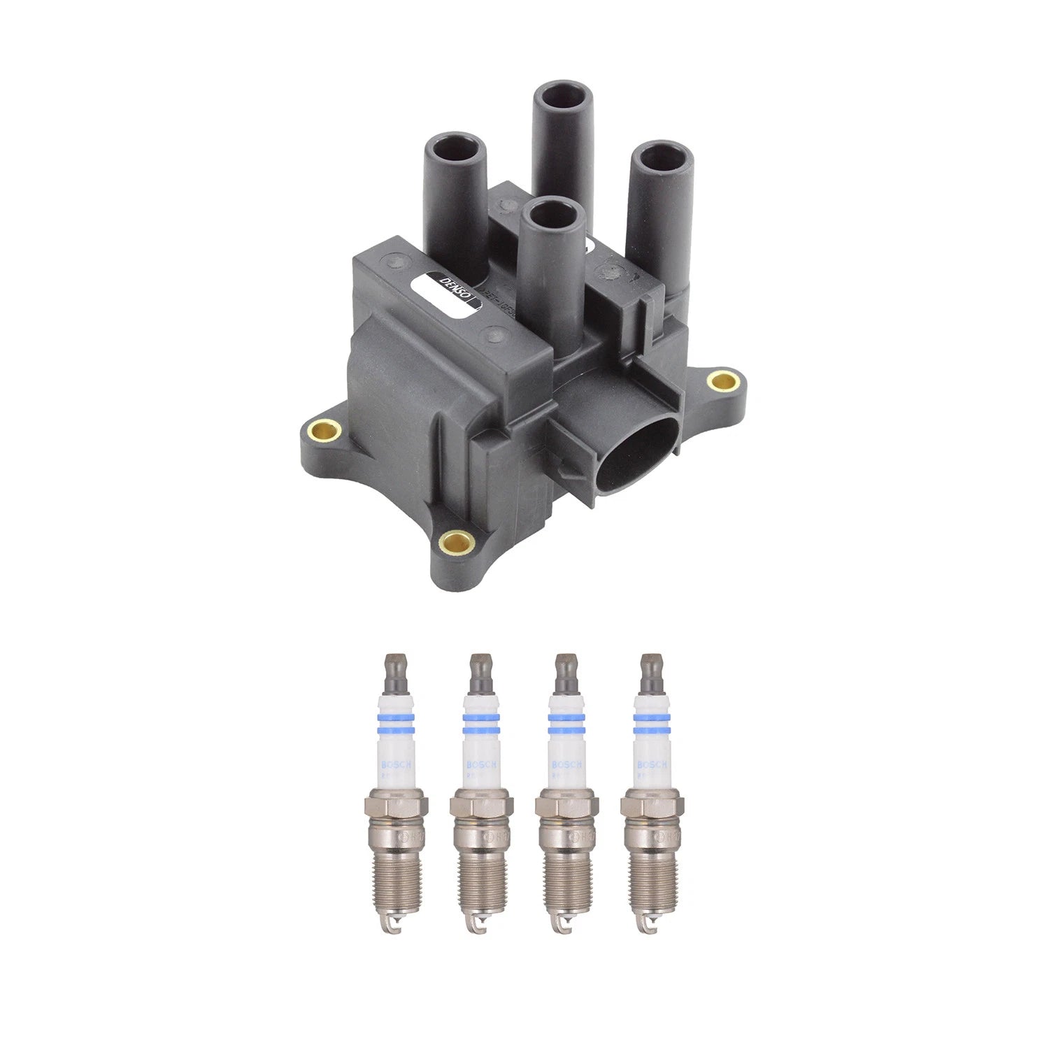 Set of 4 Denso Ignition Coils & Bosch Platinum Spark Plugs for Ranger