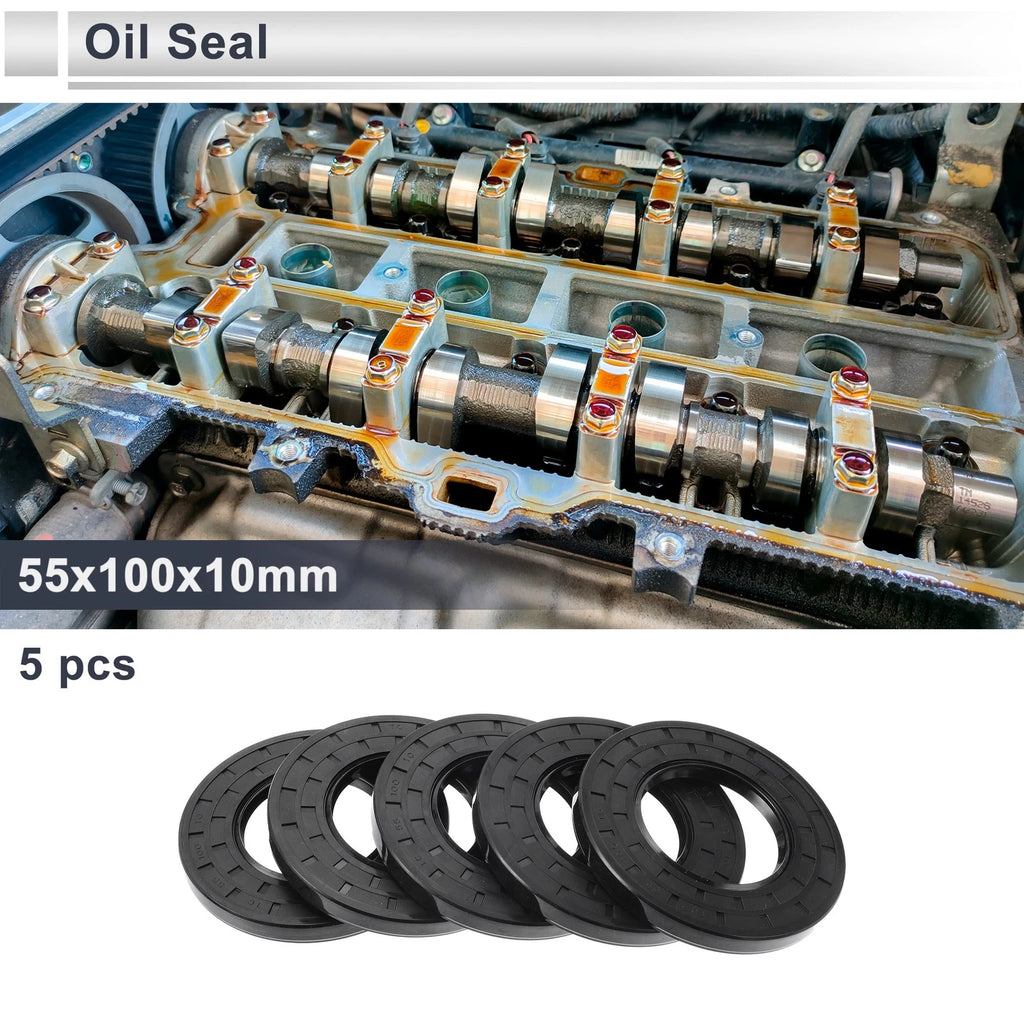 Set of 5 Oil Seal Rotary Shaft Seal Nitrile Rubber 55x100x10mm
