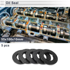 Set of 5 Oil Seal Rotary Shaft Seal Nitrile Rubber 55x100x10mm