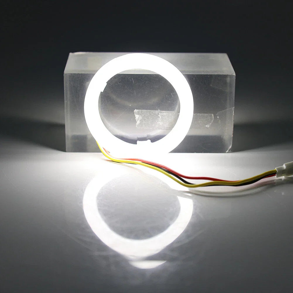 60MM White Amber Switchback LED Halo Rings for Car Headlight Retrofit