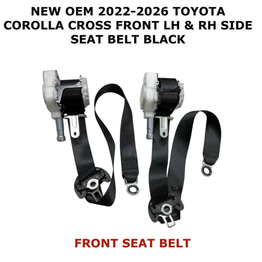Set of 2 Front LH & RH Seat Belts for Toyota Corolla Cross (2022–2026) BLACK