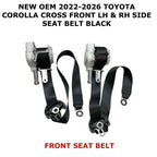 Set of 2 Front LH & RH Seat Belts for Toyota Corolla Cross (2022–2026) BLACK