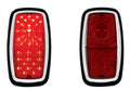 Red LED Brake Stop Turn Tail Lights Pair for 1962-1968 Shelby Cobra