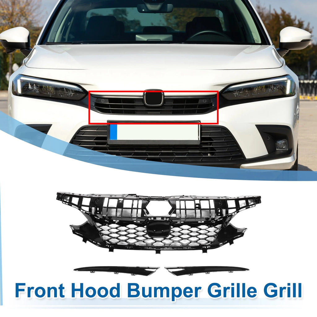 Front Upper Hood Bumper Grille for Honda Civic (2022–2024) Type-R Style