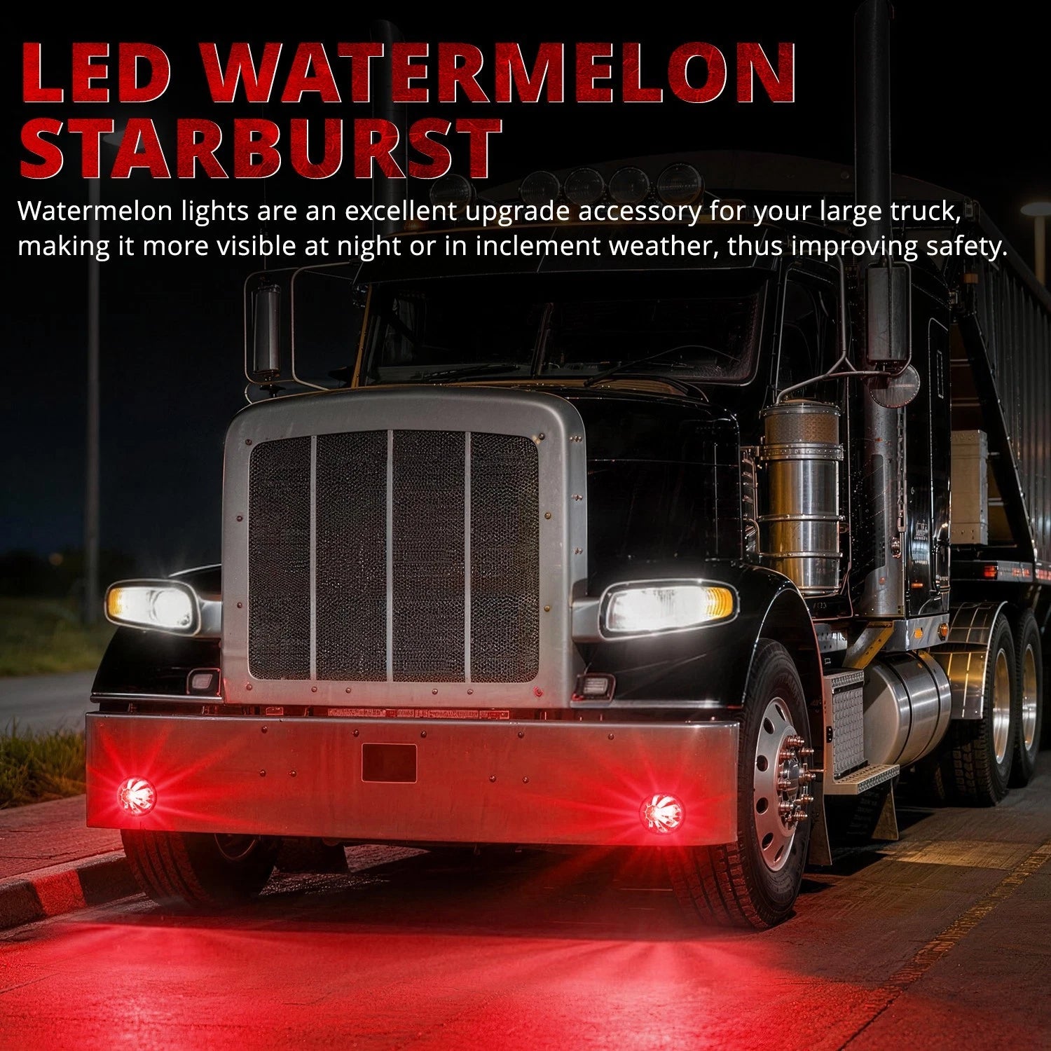 8pcs Chrome Red LED Side Marker Lights for