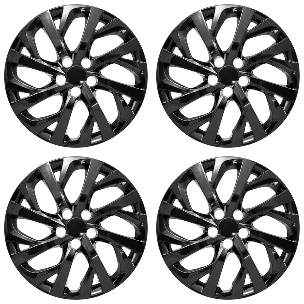 16" 16 Spoke Gloss Black Wheel Cover Hubcaps for 2017-2018 Toyota Corolla LE