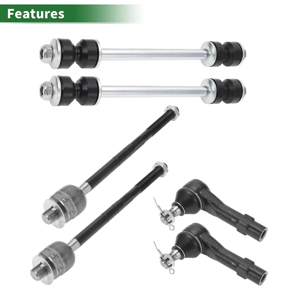 6 Pcs Front Suspension Kit Tie Rod Ends Sway Bar Link for Ford Explorer (2002–2010)