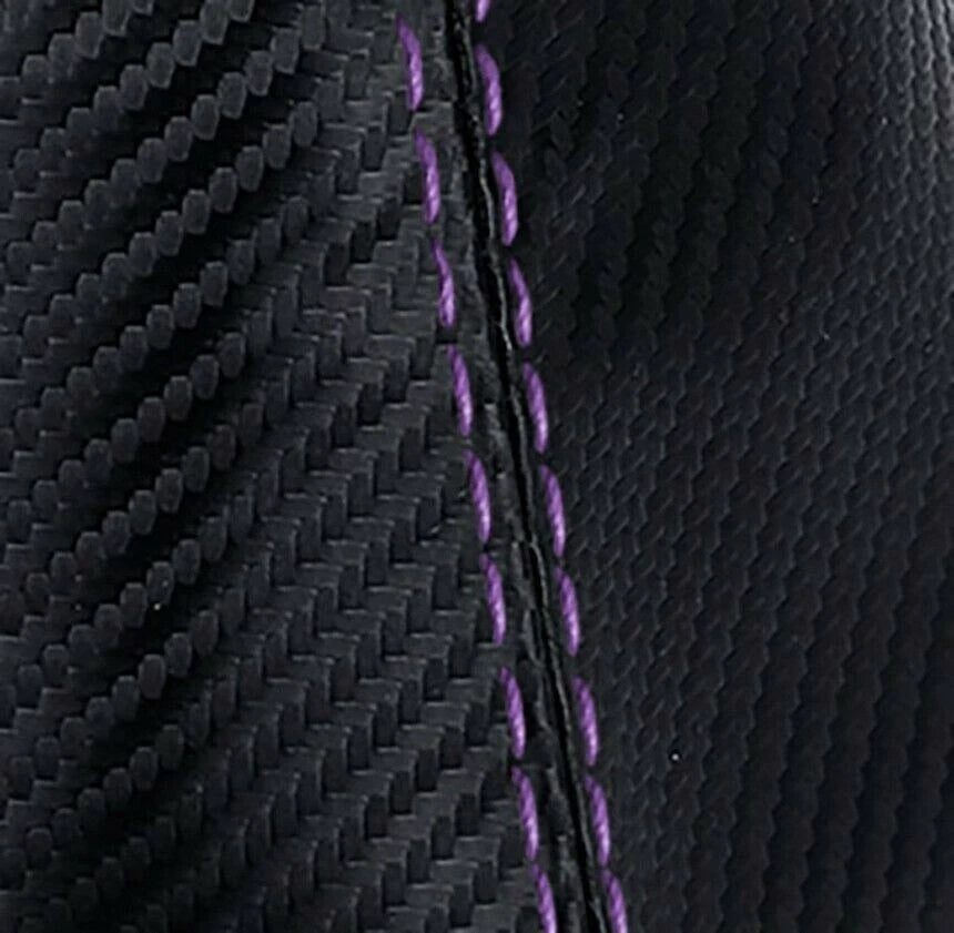 Carbon Fiber Manual Shift Boot Cover for Acura Integra (1994–2001) Purple Stitch