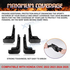 Mud Flaps Splash Guards for Honda Civic (2022-2025)