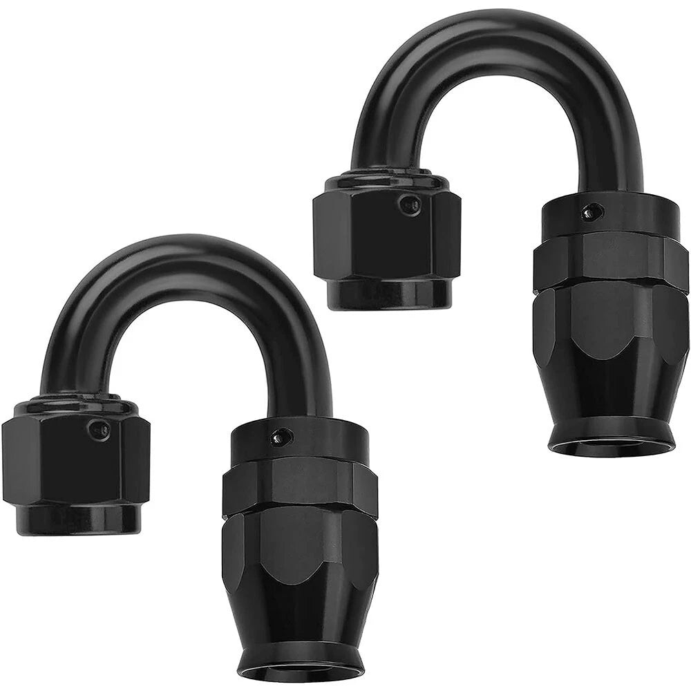 2PCS AN4 4AN 180 Degree PTFE Swivel Hose End Adapter for Black (2001–2007)