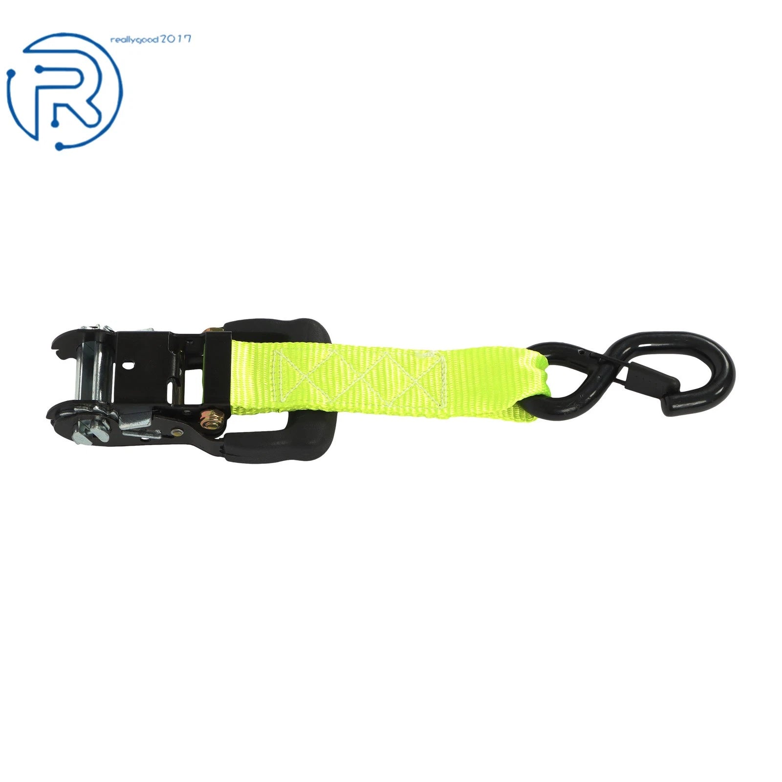 Set of 4 Heavy Duty 1.6" x 15' Ratchet Tie Down Straps with S Hook