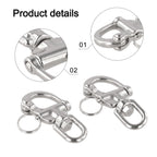 Set of 2 Stainless Steel Quick Release Snap Hooks for Marine Applications