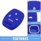 Smart Key Fob Covers for Honda Accord Civic CR-V Pilot Black Blue (2 x)