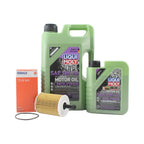 Oil Change Kit 6L Liqui Moly Molygen 5W-40 Mahle for Audi A3 Quattro