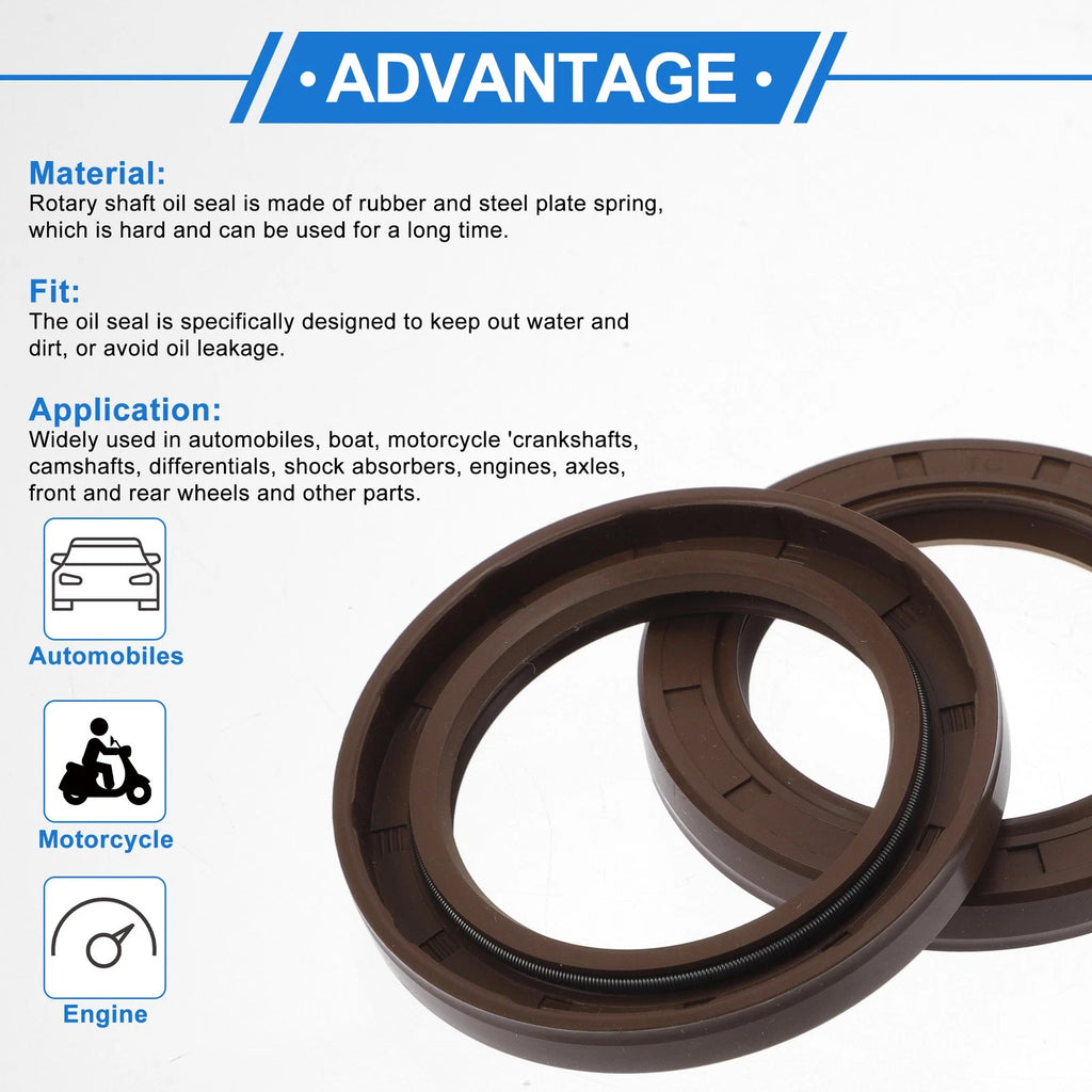 Set of 2 Oil Seal Rotary Shaft Seal FKM Rubber 45x65x8mm