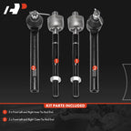 Set of 4 Front Inner Outer Tie Rod Ends for Honda Odyssey (2005–2010)