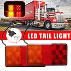 8 LED Tail Lights Brake Rear Turn Signal Lamp Amber+Red for Trailer Truck