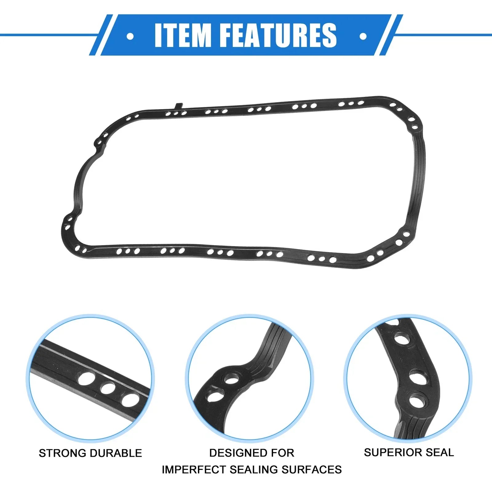 Oil Pan Gasket for Honda Civic Del Sol S SI (1996-1997) Rubber Black