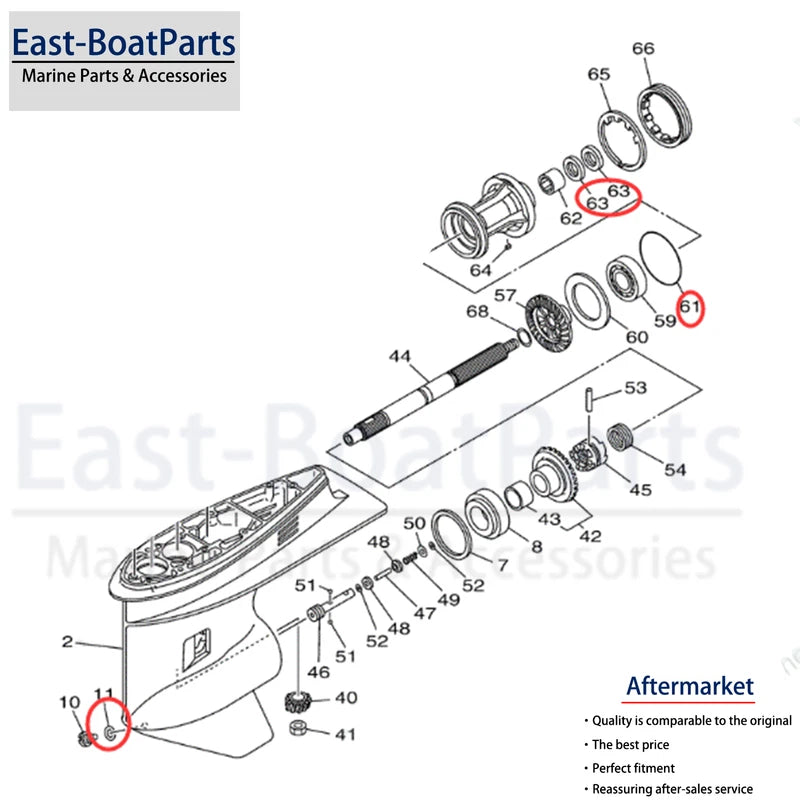 Lower Unit Seal Kit for Yamaha 4-Stroke 40hp 70hp 80hp 100hp
