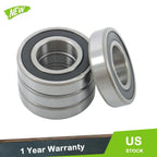Set of 4 6208-2RS Bearings for (40×80×18mm, Double Rubber Seals)