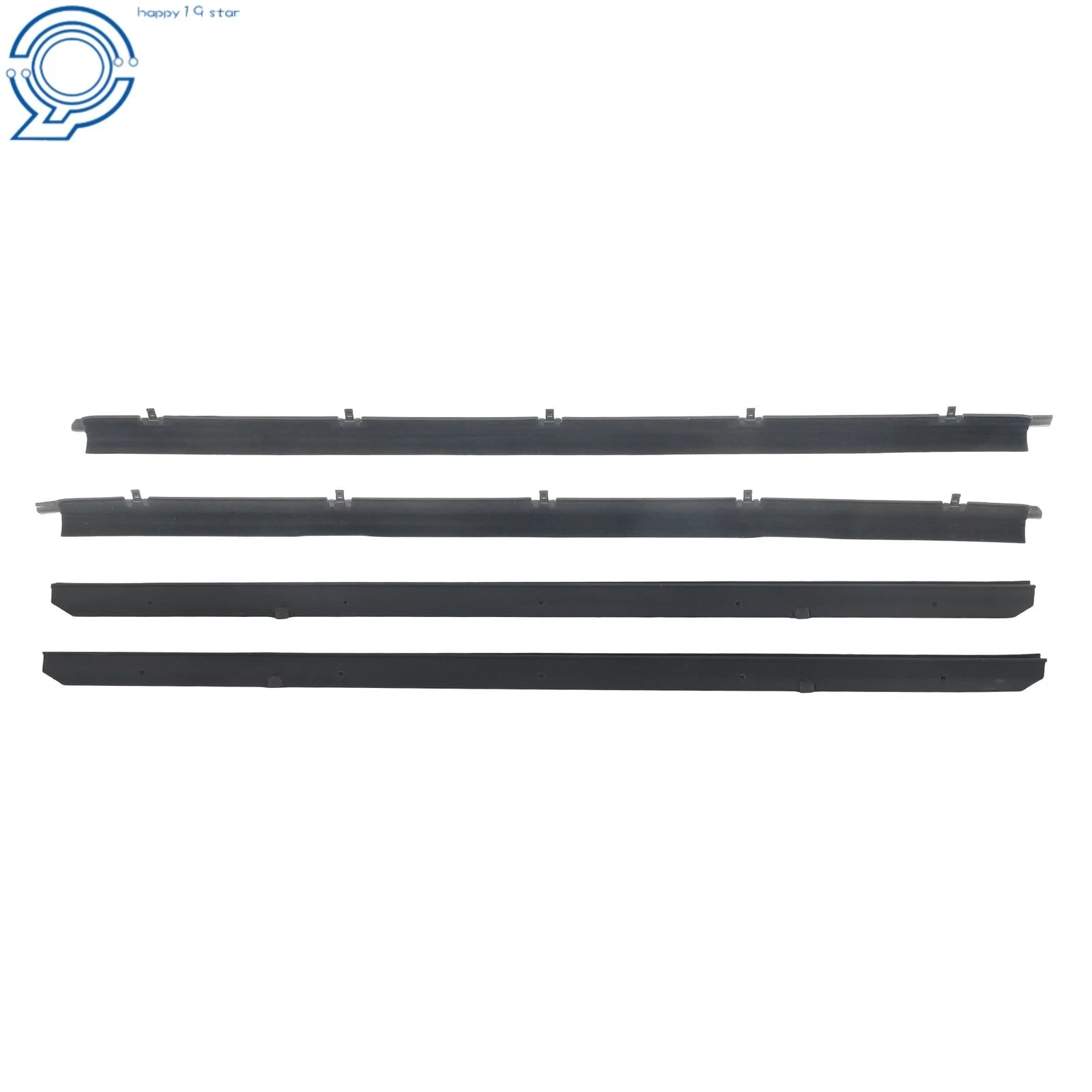 Set of 4 Front Window Sweep & Run Channel Seals for Chevy Blazer (1982-1994)