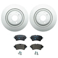 Set of 4 Hella Rear Rotors Low-Met Disc Brake Pad Kit for Audi A4 A5 A6 A7 Q5 S4 S5