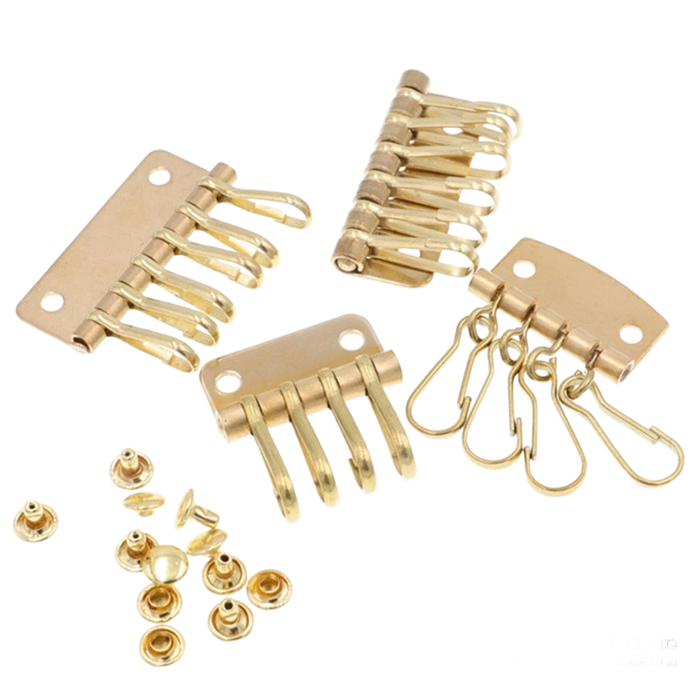 Multi Slot Key Holder for Leather Bag Personalization (Brass with Rivets)