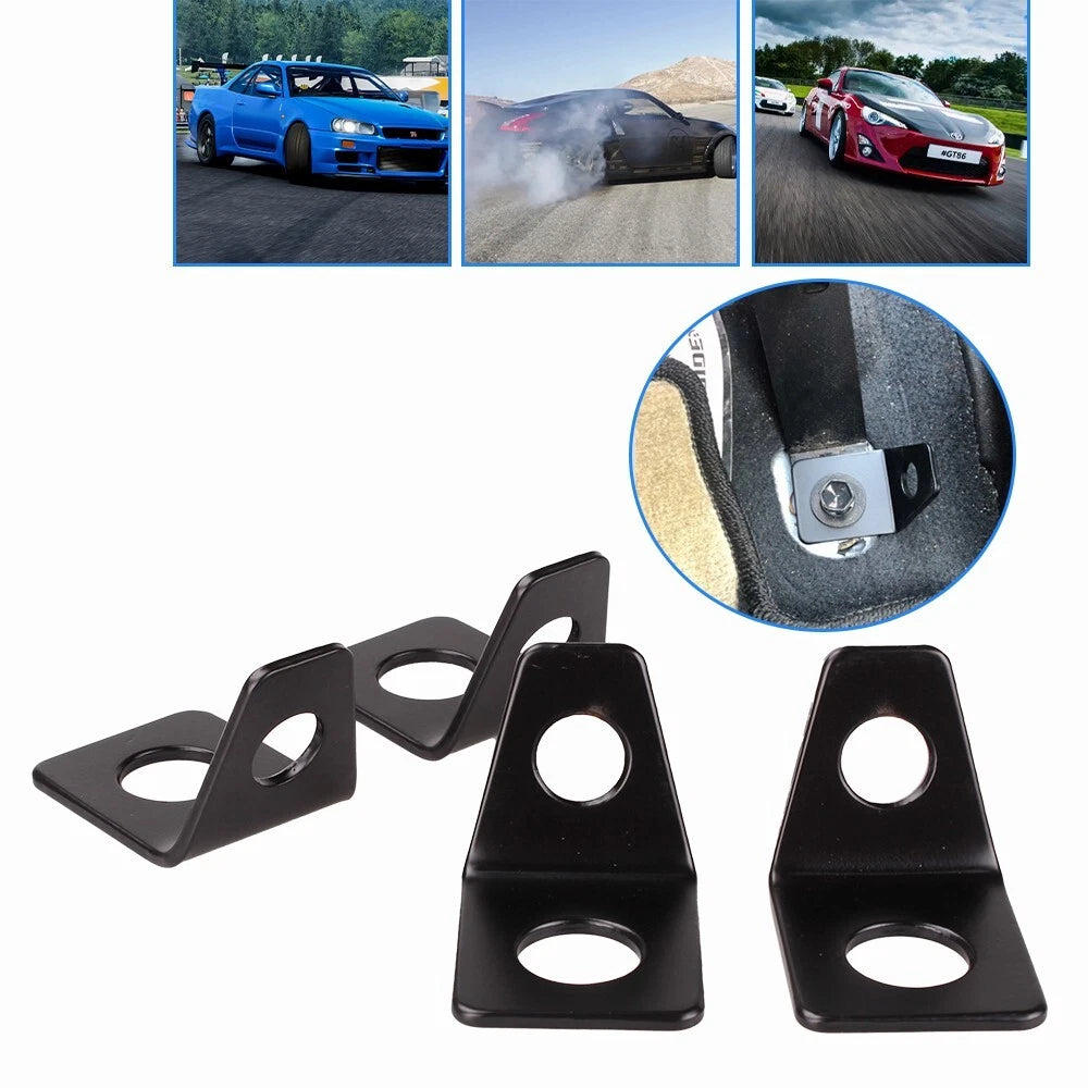 10x 4 Point Seat Belt Mounting Brackets Kit for Universal Vehicles (90 Degree)
