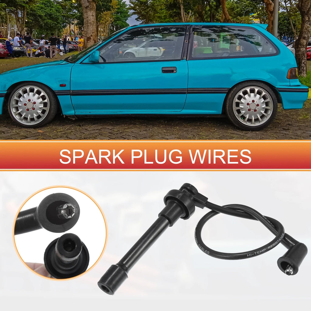 Set of 4 Spark Plug Wire Ignition Coil Cables No.32722P03000 for Honda Civic (1991–1995)