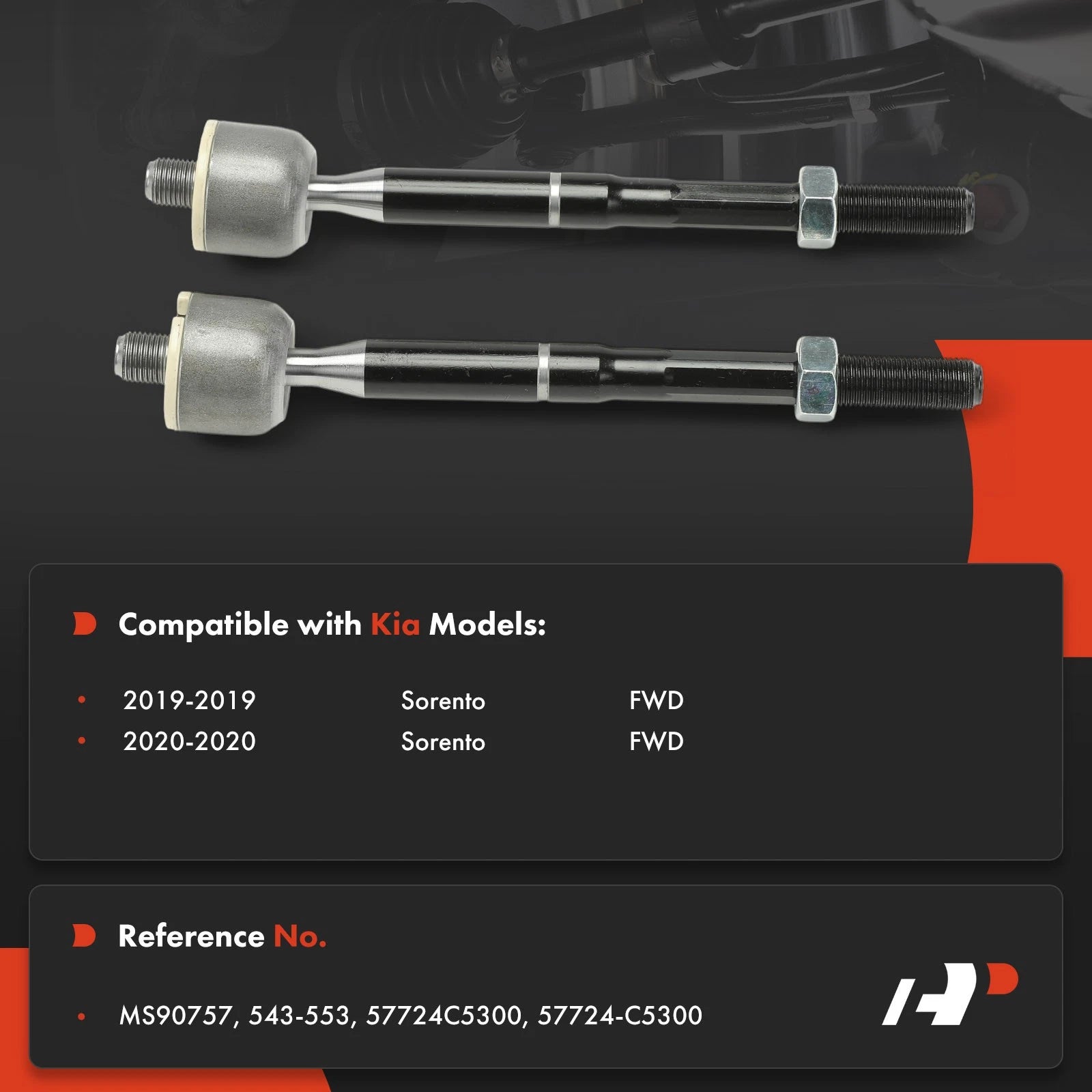 2Pcs Tie Rod End Kit for Kia Sorento (2019–2020)