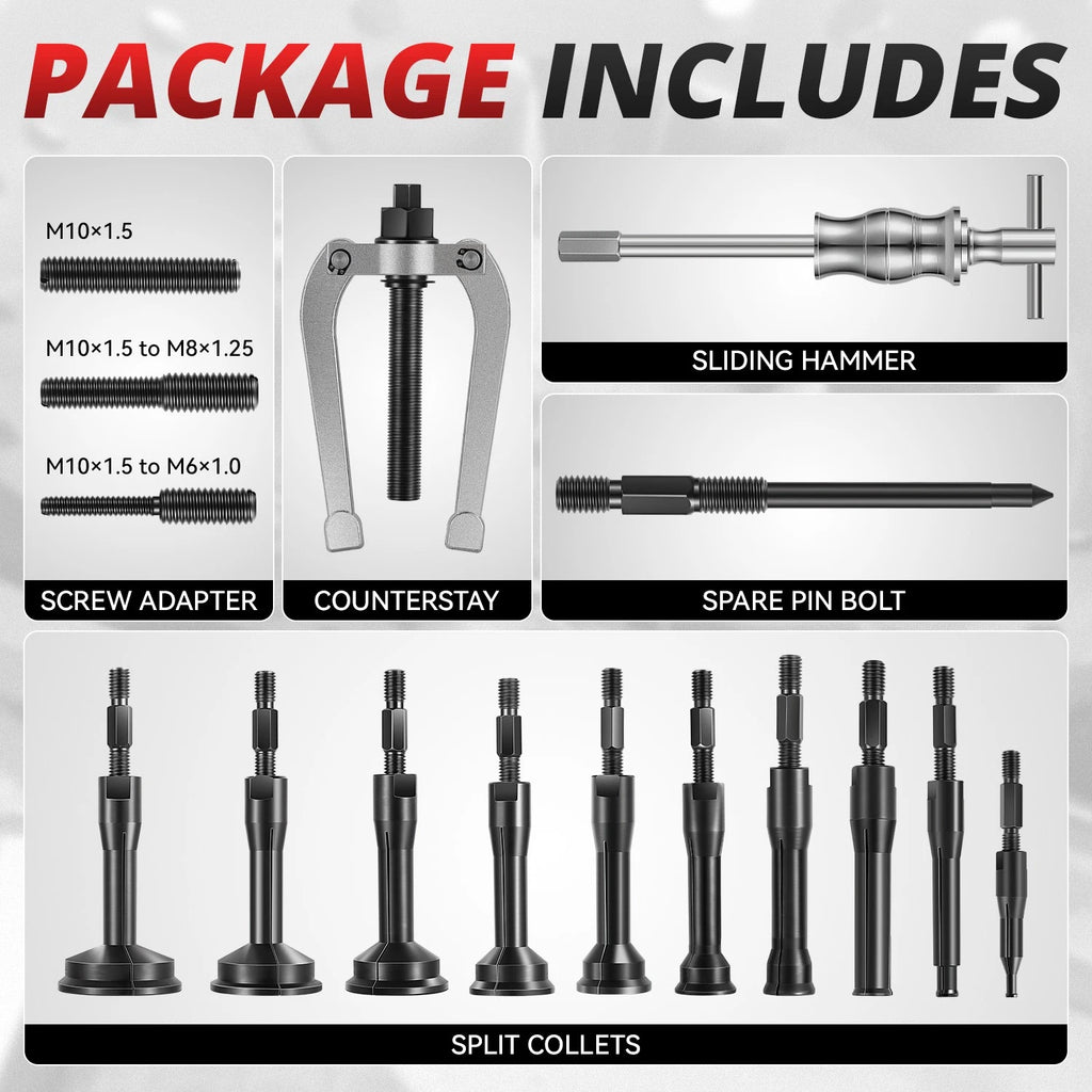 16pcs Blind Hole Bearing Extractor Puller Set for Universal