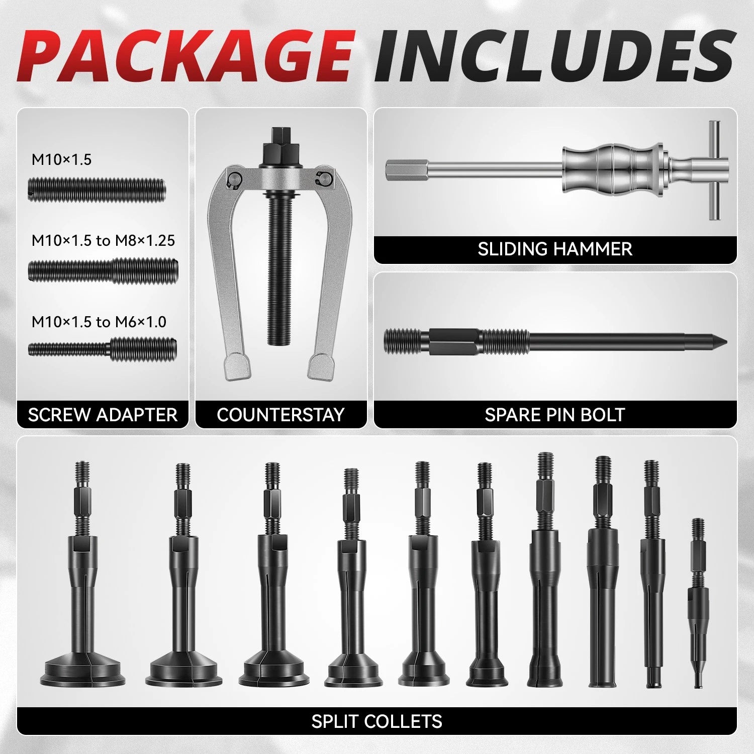 16pcs Blind Hole Bearing Extractor Puller Set for Universal