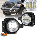 Chrome LED Projector Fog Lights for Jeep Wrangler JL Gladiator (2018–2026)