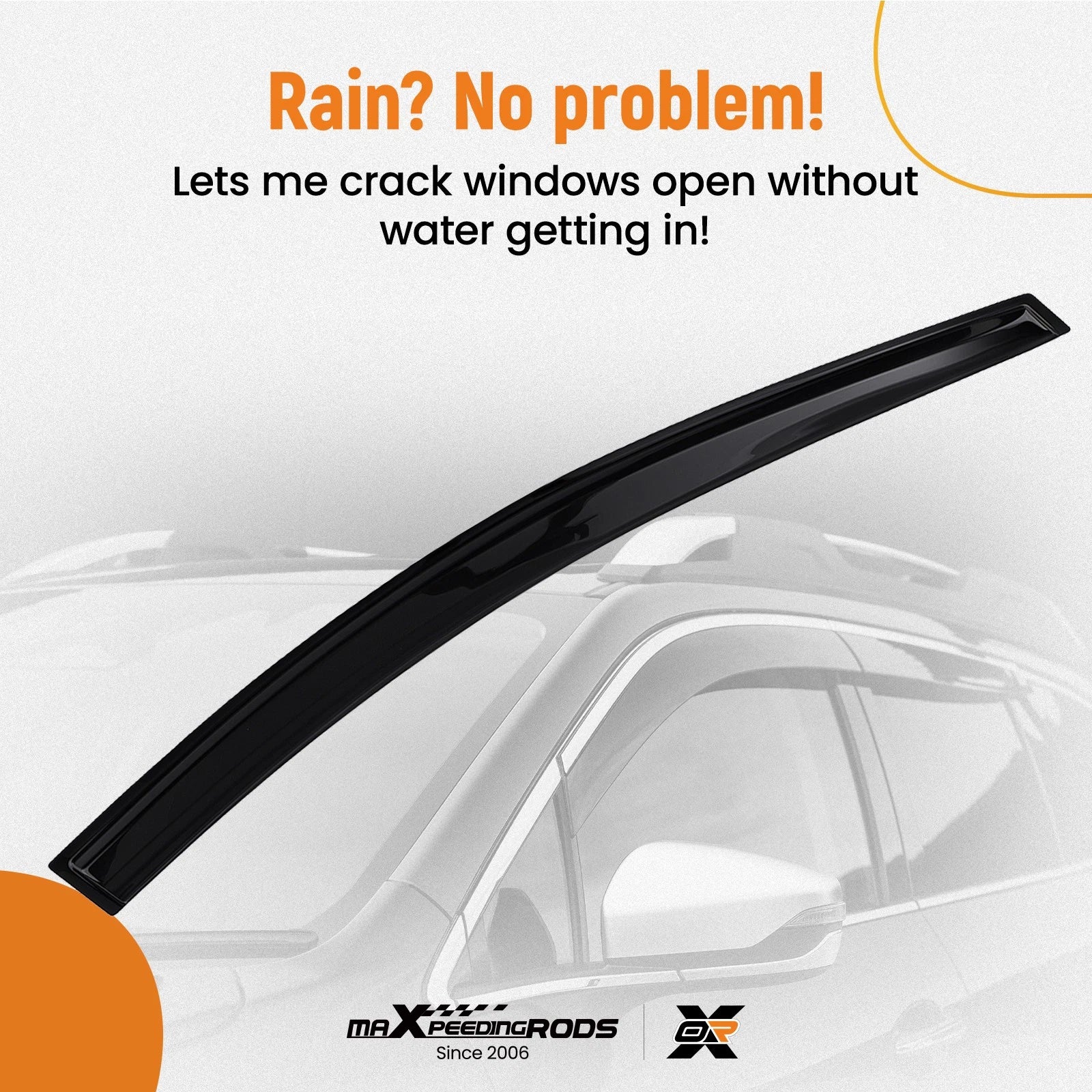 Set of 4 Side Window Wind Rain Deflectors for Ford Escape (2013–2019) Black Tinted