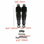 10.5'' Black Rear Shocks for Harley Davidson Sportster 883 1200 (2004-2023)